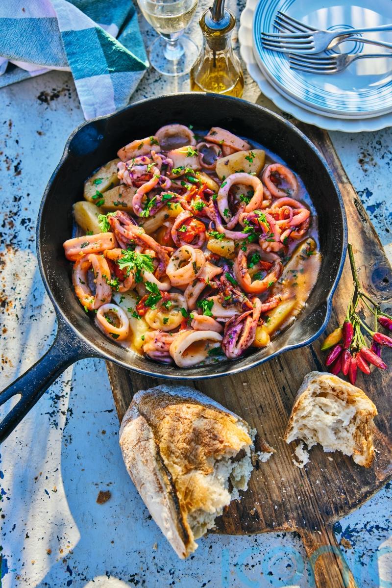Gennaro Contaldo&rsquo;s stewed squid and potatoes recipe