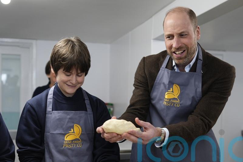William jokes with customer while taking Cornish pasty order on St Piran&rsquo;s Day