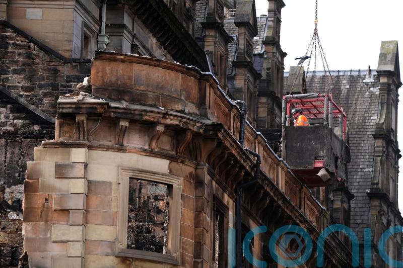 Demolition of fire-hit facade begins as Glasgow Central station partly reopens