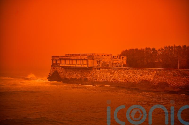 Saharan dust storm turns sky red over holiday island of Crete