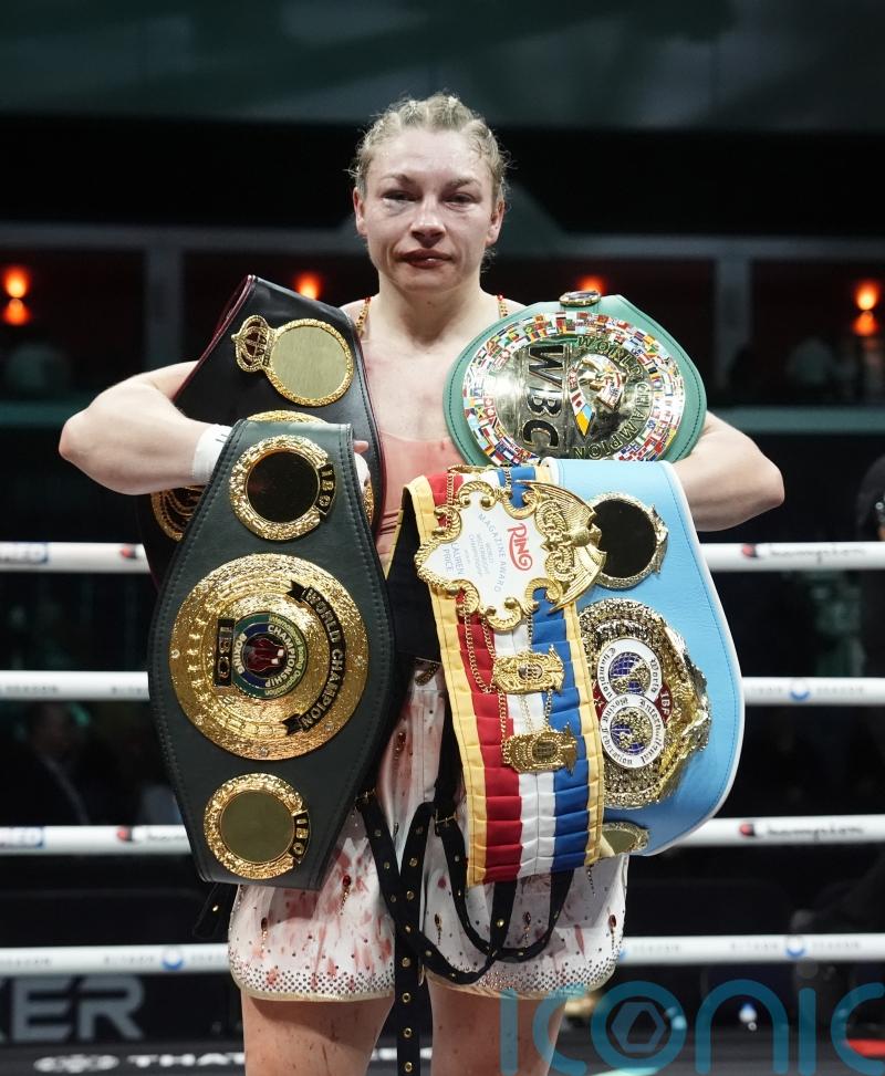 Lauren Price comes through toughest battle yet to retain world titles in Cardiff