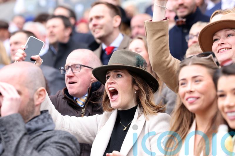 Crowds cheer on as Grand National winner crosses the line