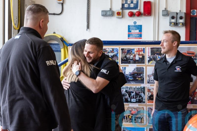 Mother reunited with lifeboat &lsquo;heroes&rsquo; who rescued her after paddleboard ordeal
