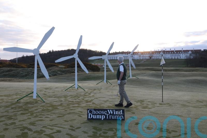 Environmental activists stage demonstration at Trump golf course