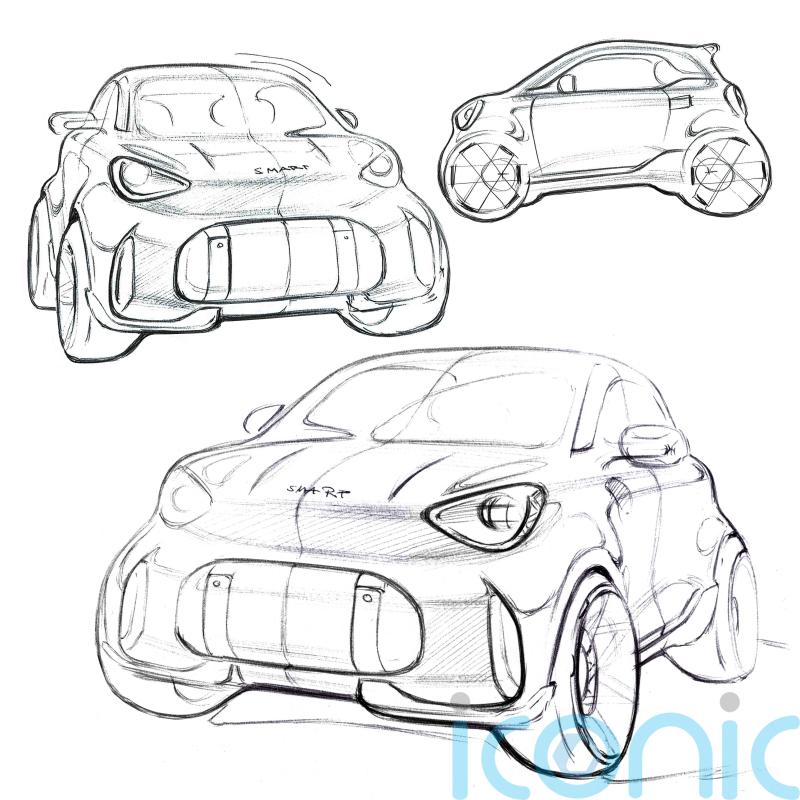Smart reveals design sketches of #2 electric city car
