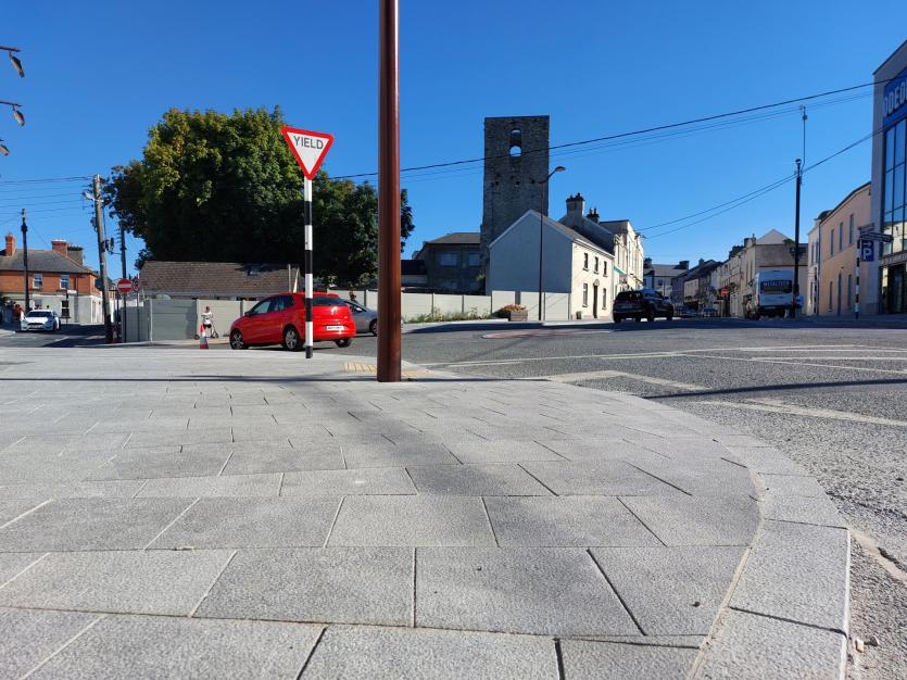 New public paving and lights at Tower Hill/Railway Street/Church Street.