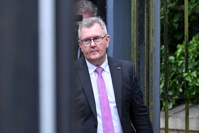 Ex-DUP leader Jeffrey Donaldon pictureed outside Newry courts during his trial.  (Photo by Charles McQuillan/Getty Images)